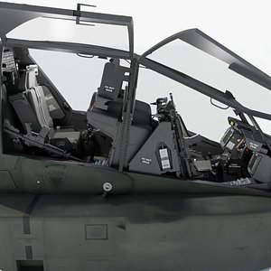 3D Boeing AH-64D Apache Cockpit High Detail model