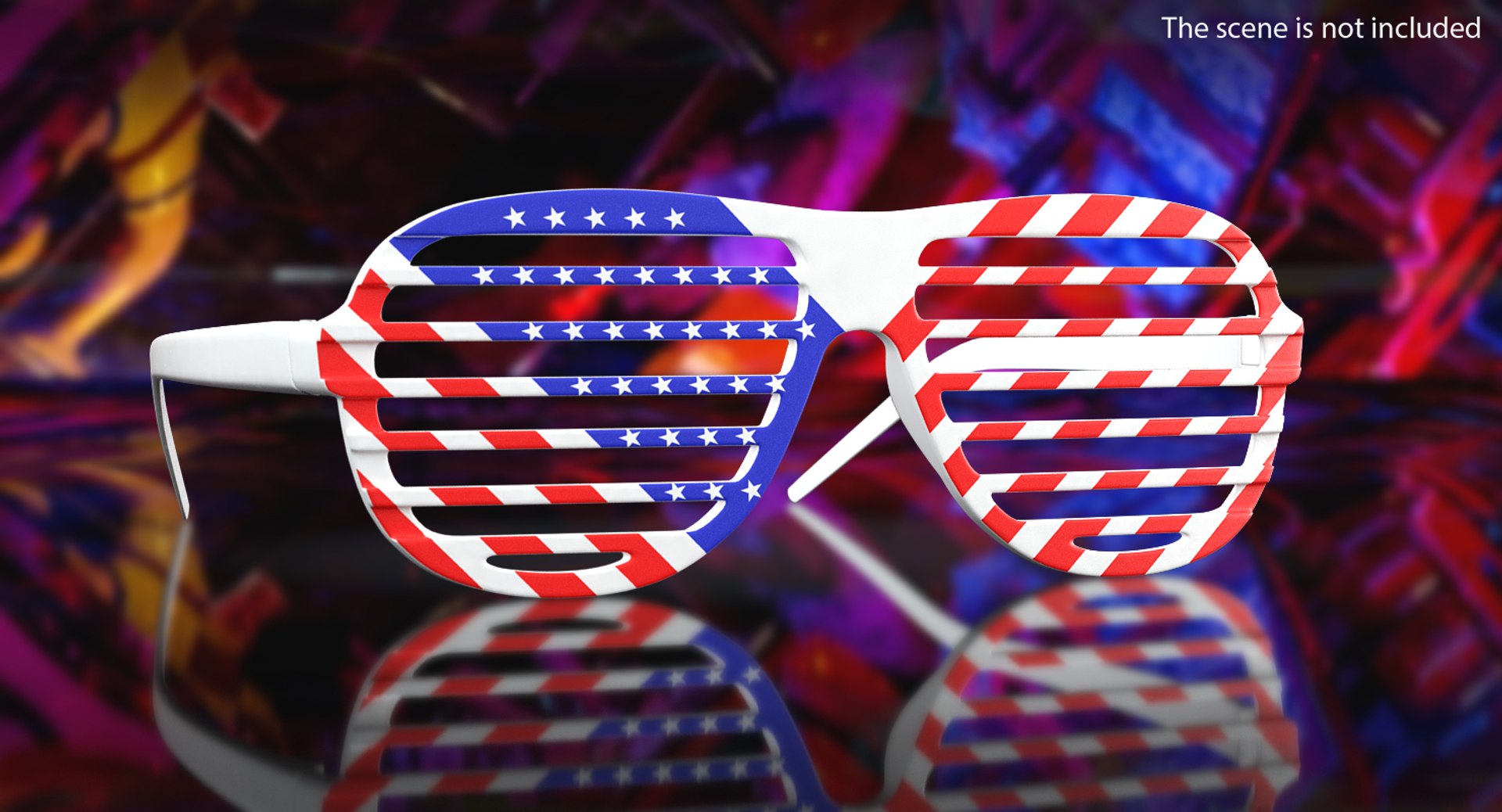American Flag Shutter Sunglasses 3D model preview