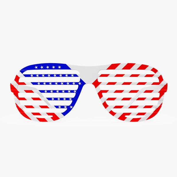 american flag shutter sunglasses 3D model