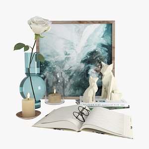Decorative set with foxes 3D model