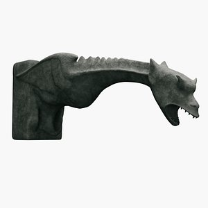 Traditional Water Spouting Gargoyle Statue 3D model