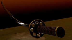 3D model katana sword