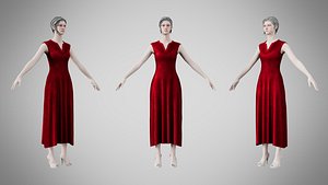 Dress 44 Crimson Velvet 3D