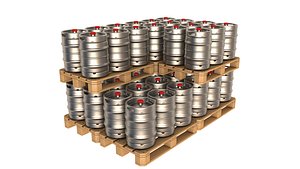 Pallets Of Beer Kegs 3D model