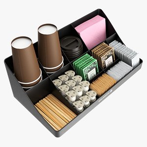 Coffee and tea station organizer large 3D