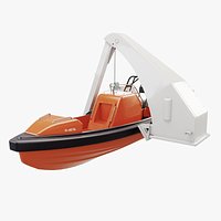 Rescue Boat with Davit Crane