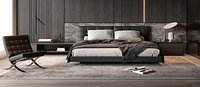 Modern Dark Double Bed and Bedroom Furniture Set