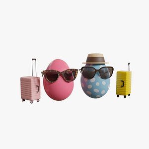 3D Easter Eggs Travelers model