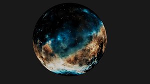 3D HDRI Panoramic Sky - VR 360 starfield - hard warm nebula 017
