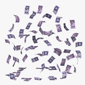 3D Scotland 20 Pounds Falling Notes Flow