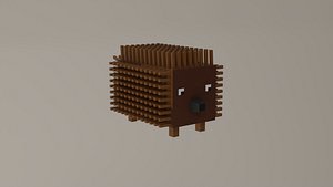 Voxel Low Polly Animal Hedgehog 3D model