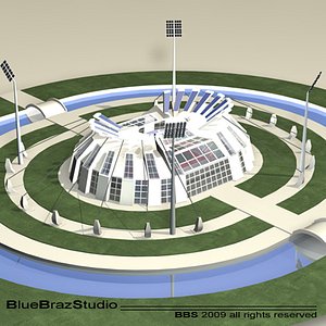 athletic stadium 3d obj