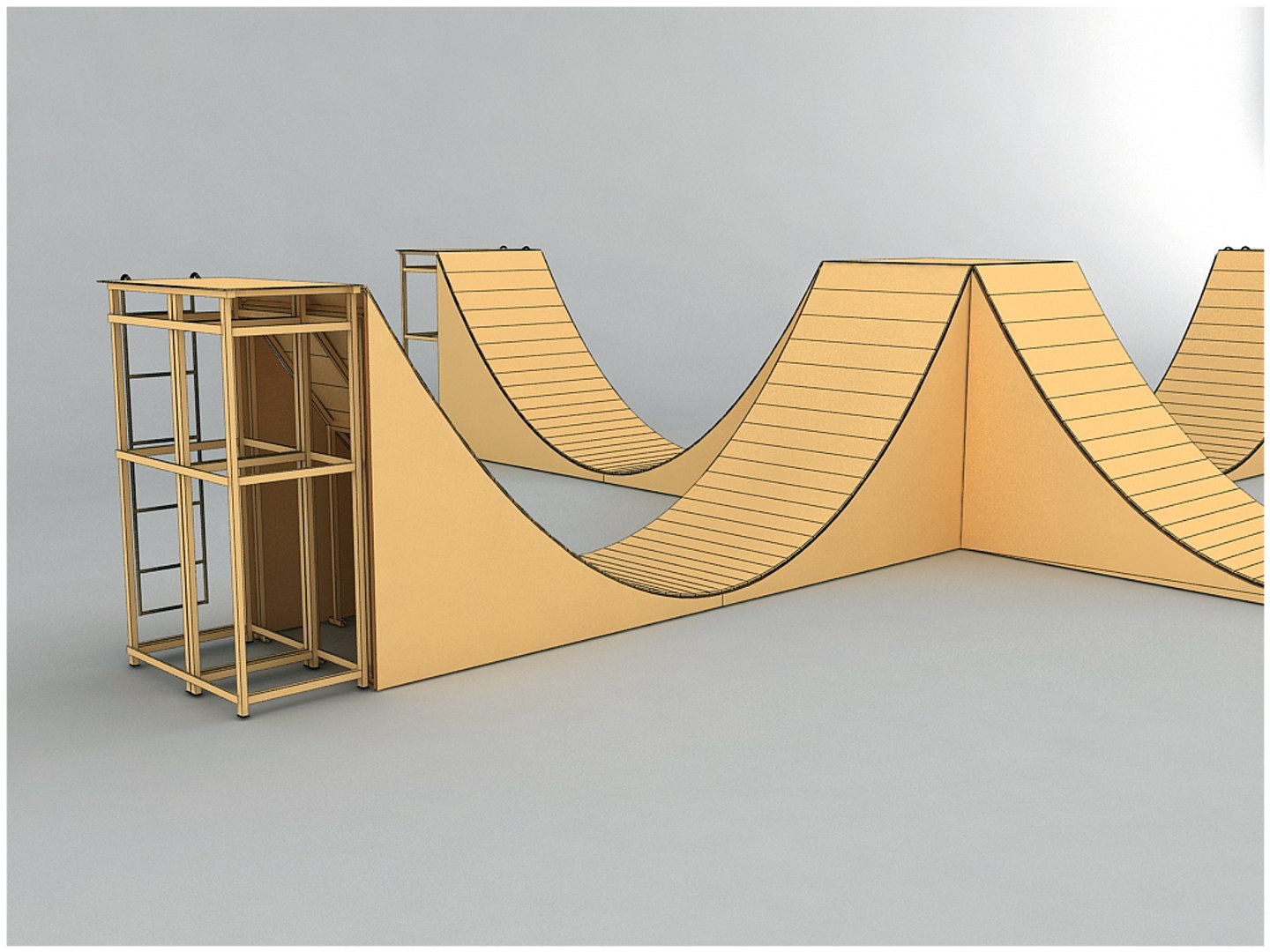 3ds Max Skate Ramps - Half
