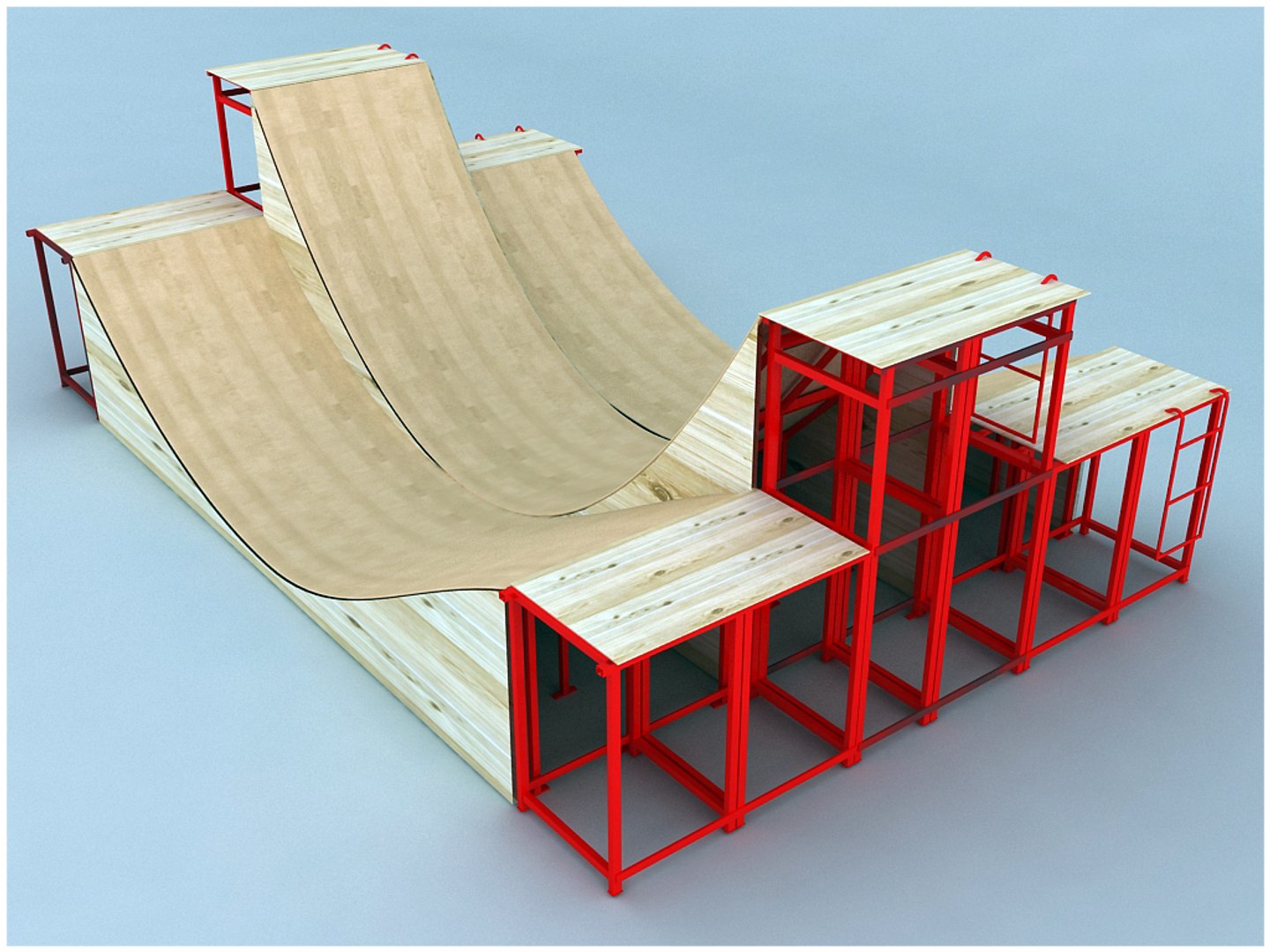 3ds max skate ramps - half