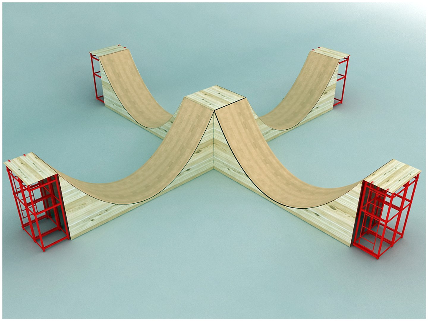 3ds Max Skate Ramps - Half