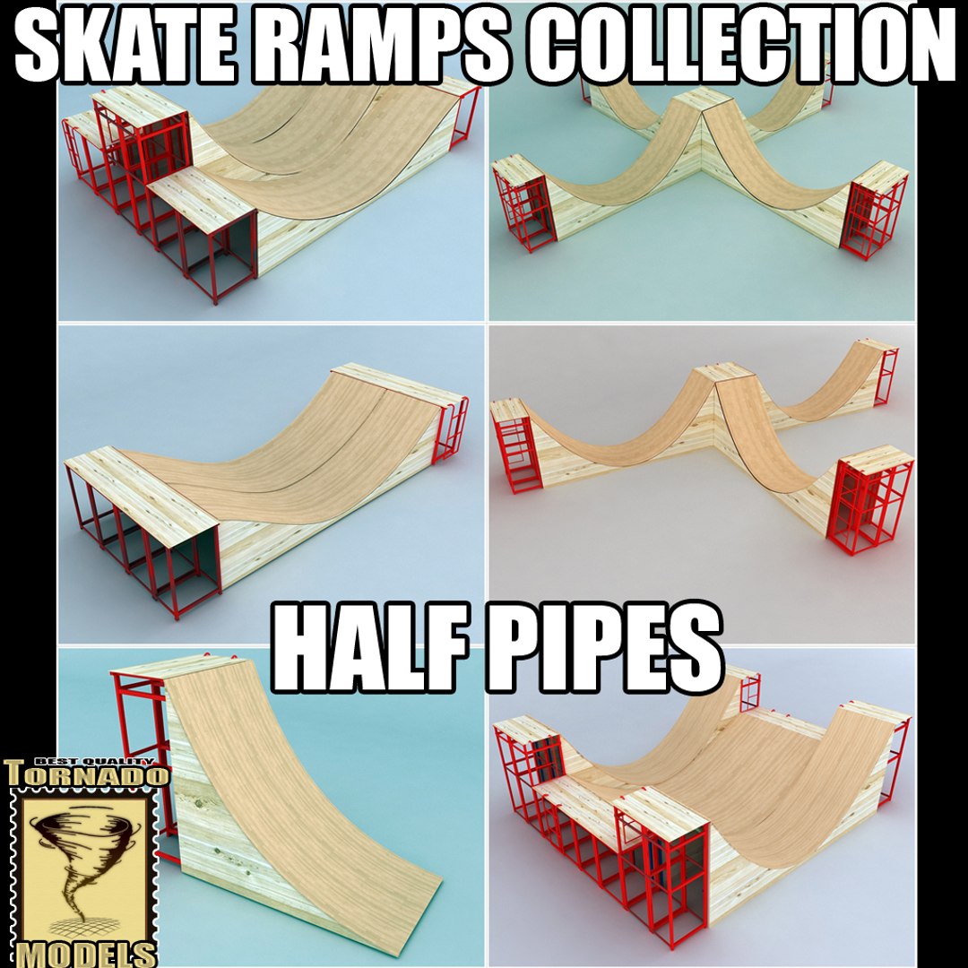 3ds max skate ramps - half