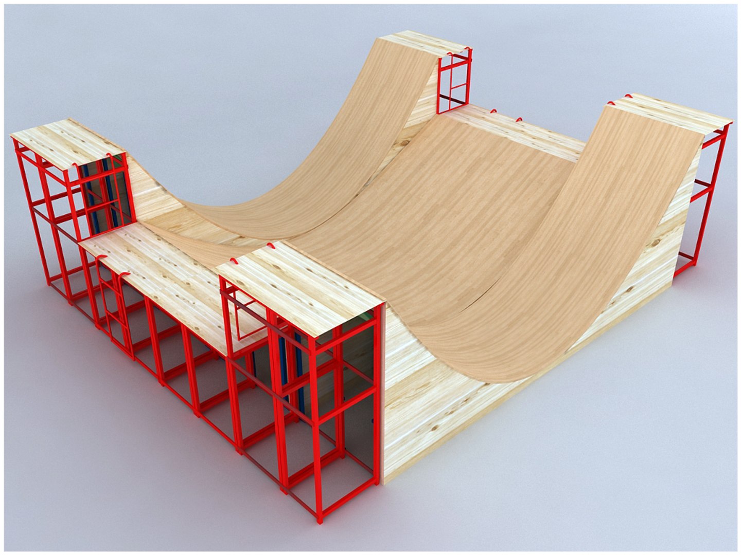 3ds max skate ramps - half