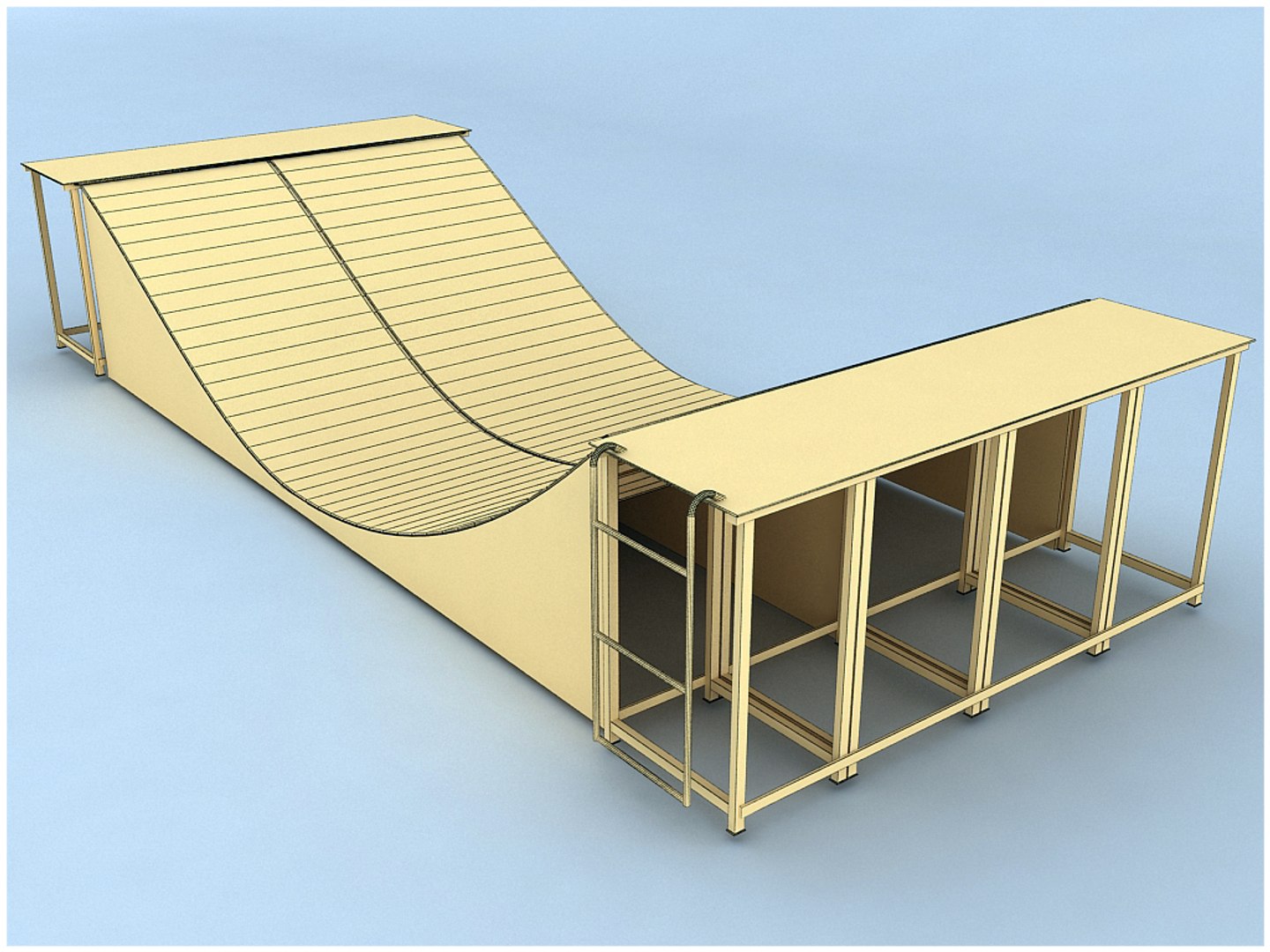 3ds max skate ramps - half