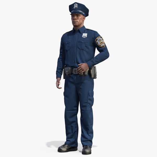 african american nypd police 3D model