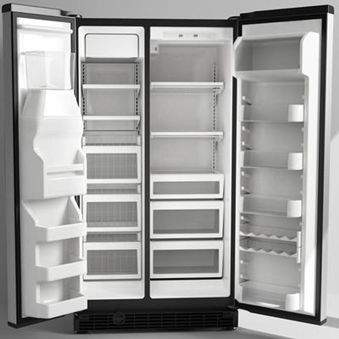 refrigerator opened doors 3d model