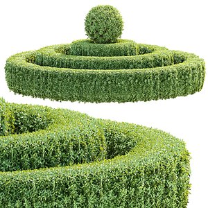 3D Spiral Hedge Bush 3D Model Vol 320