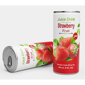 3D Strawberry Juice Drink model