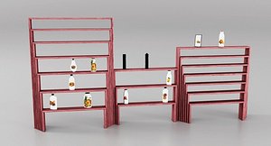 shop shelves 3D model