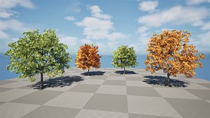 Low Poly Plane Tree - Green and Fall Foliage with Free Tutorial