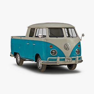 3d model of volkswagen type 2 double