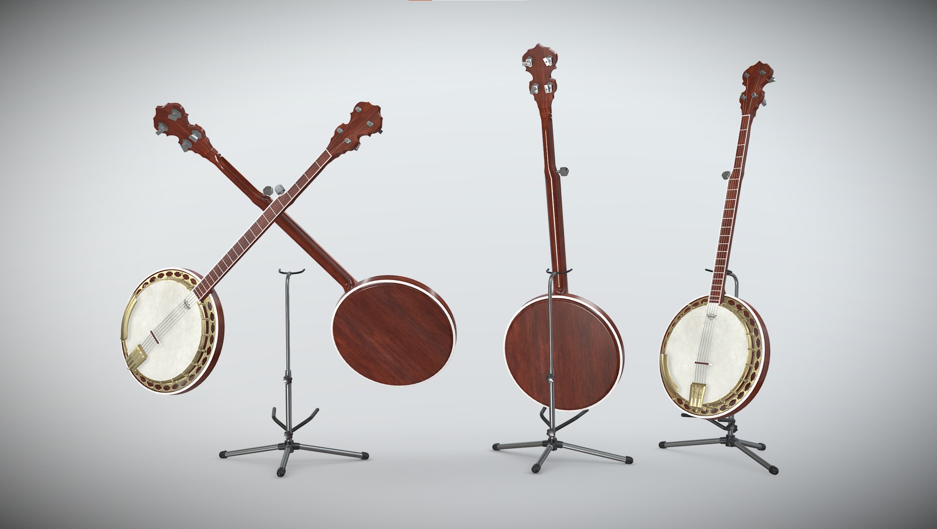 Banjo With Stand 3D Model - TurboSquid 2092609