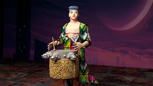 Drummer character 3D model