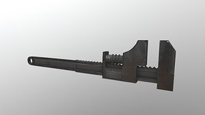 3D model old wrench pbr