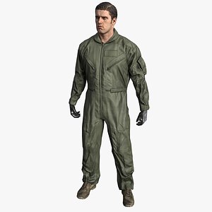 pilot flight suit army soldier 3d model