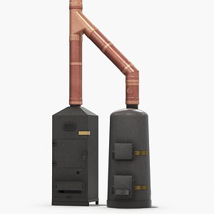 Papal Conclave Stoves with Chimney PBR 3D model