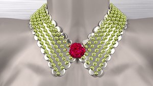 3D jewelry on the neck with beads