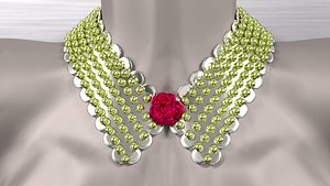 jewelry on the neck with beads