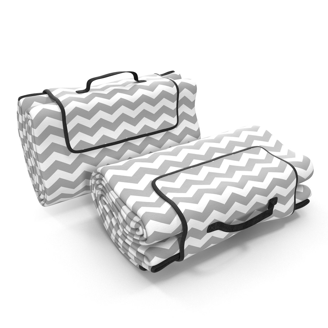Picnic Blanket White Folded 3D model preview