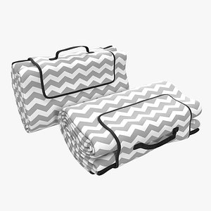 Picnic Blanket White Folded