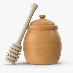3D Honey Pot And Dipper