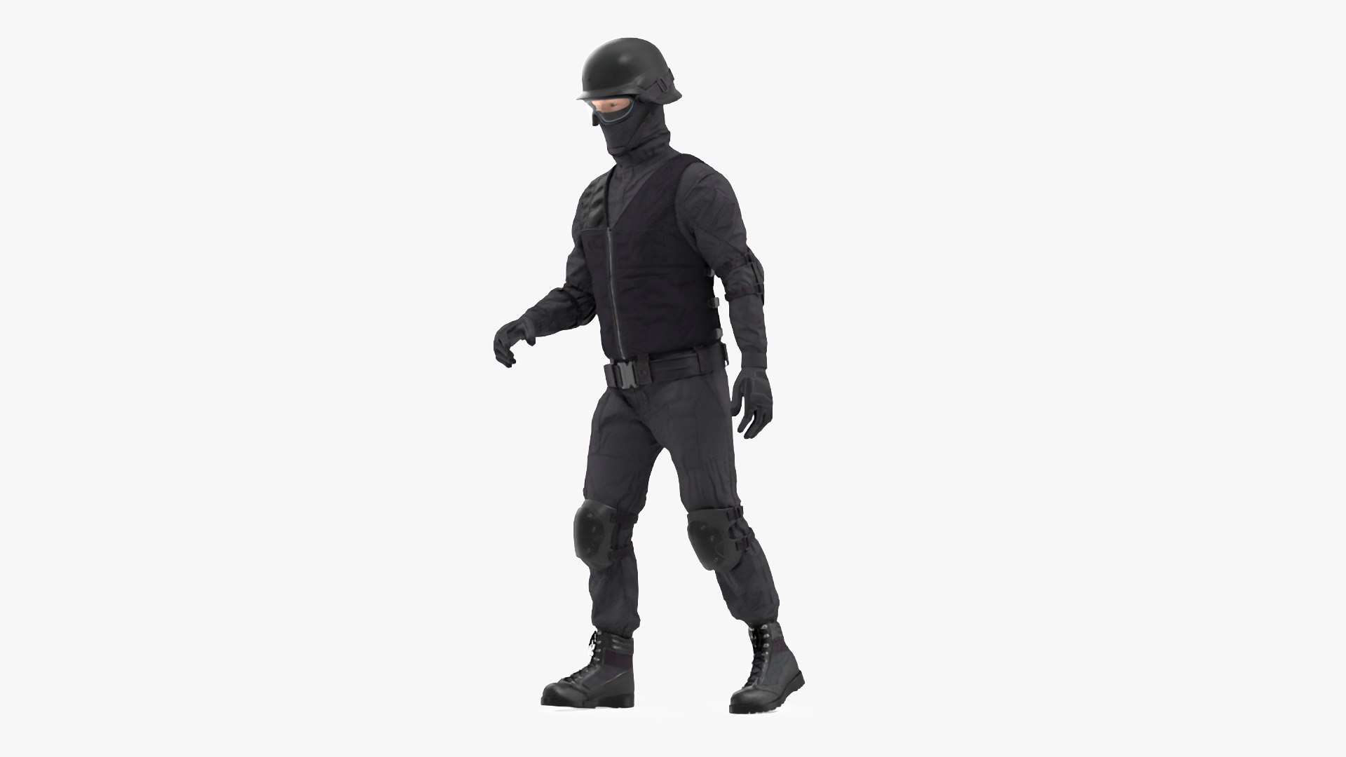 Tactical SWAT Officer Rigged 3D model preview