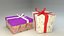 Cajas de regalo de baja poli de forma cuboide tanto cúbica como rectangular para decoraciones de fiesta