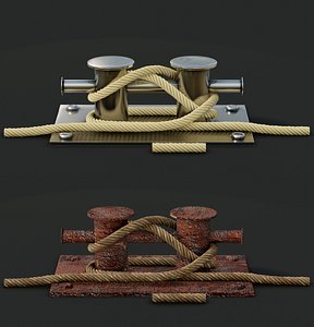 Mooring Sea Bollard with Rope Knot 2