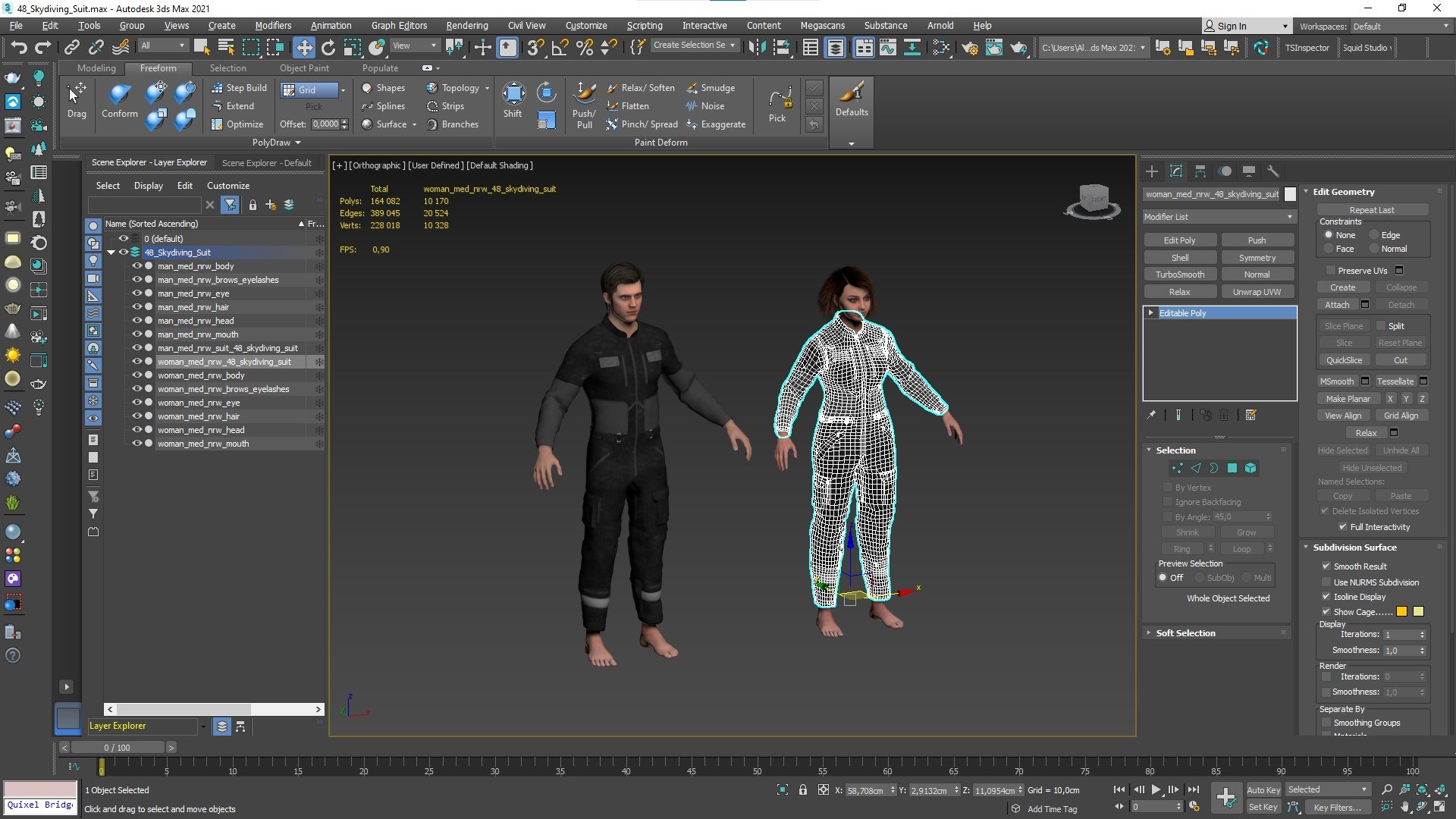 Man And Woman In Skydiving Suit 48 3D Model - TurboSquid 2353301