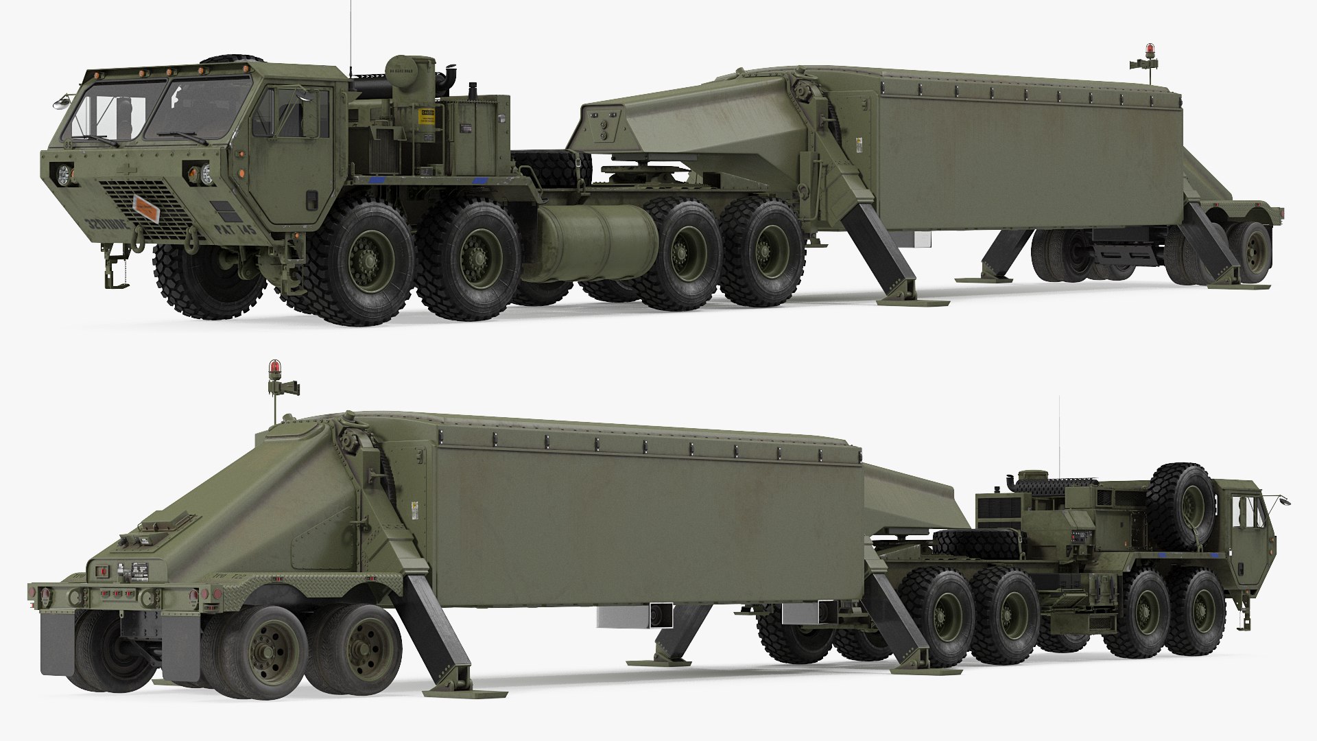 Tractor M983 with THAAD TPY2 Radar 3D model preview