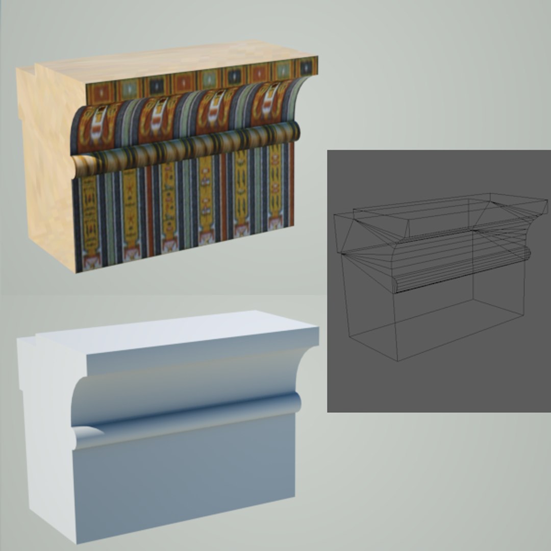 Egyptian Architecture Objects Columns Obj