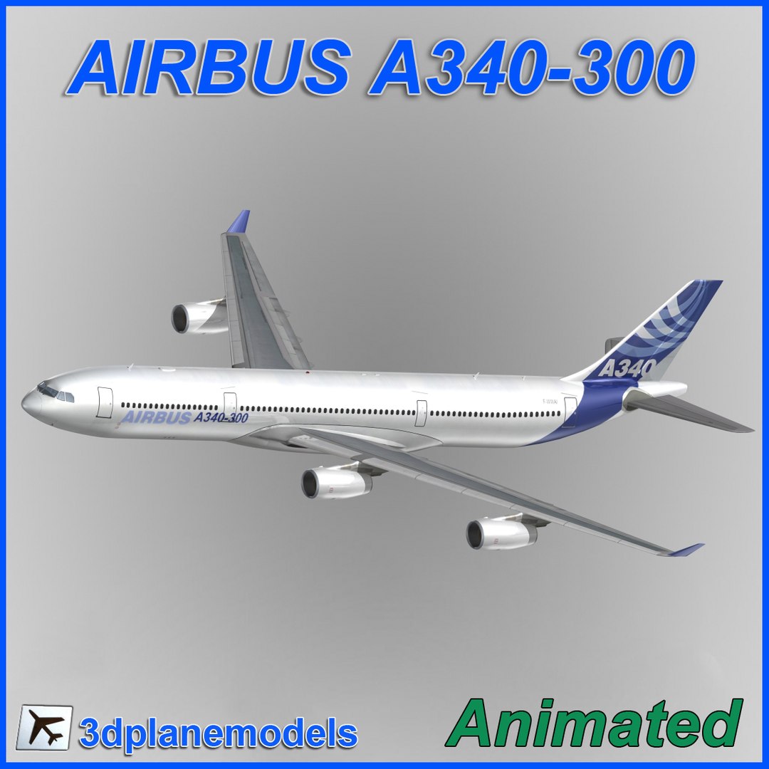 Airbus A340-300 Aircraft Landing 3d Max