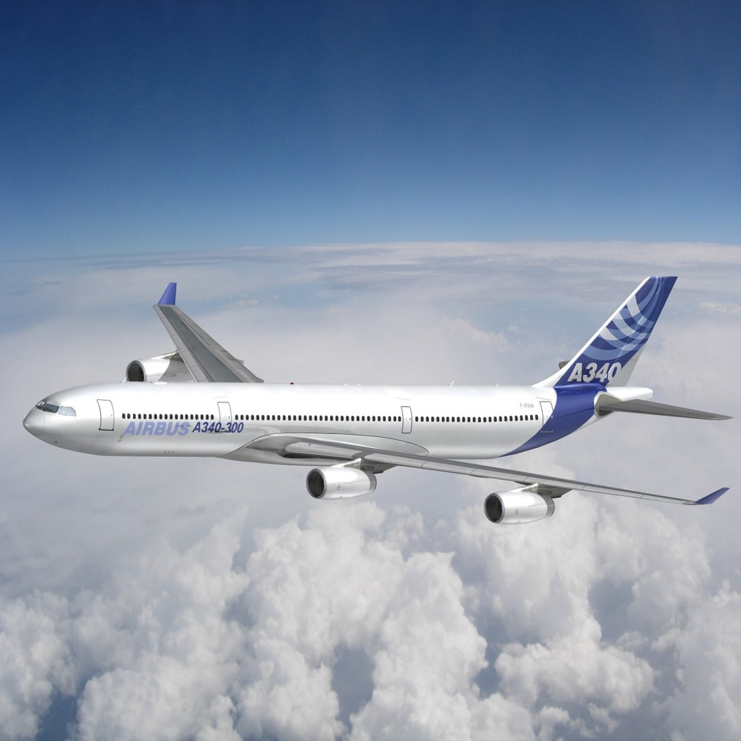 Airbus A340-300 Aircraft Landing 3d Max