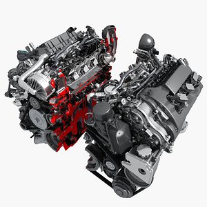 engine v6 cutaway model