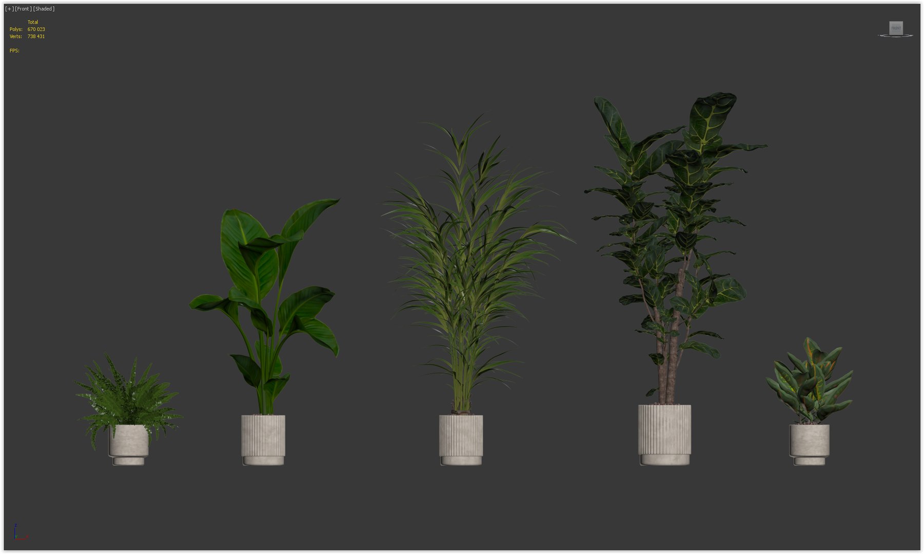 3D Model 20 Photorealistic Flowers For Interiors - Set 201 202 203 204 ...