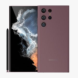 3D Samsung Galaxy S22 Ultra Purple